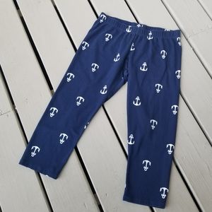 Naughtical Leggings navy w/white anchors